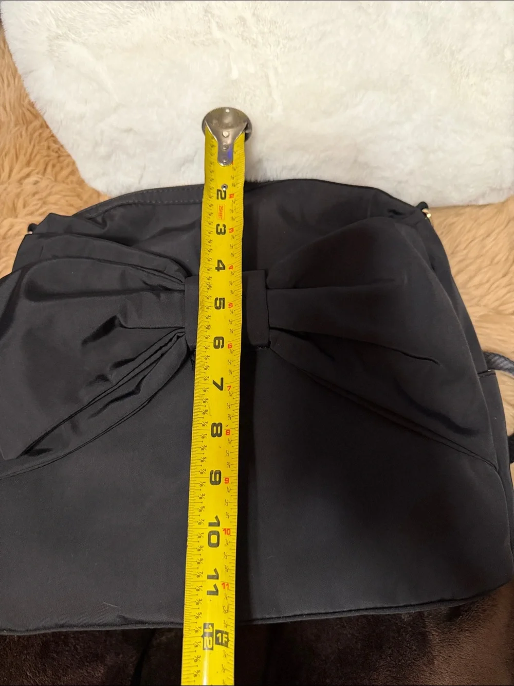 Betsy Johnson Black Bow Convertible Backpack/X Body/Shoulder NWT